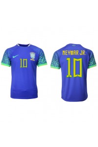 Brasil Neymar Jr #10 Fotballdrakt Borte Klær VM 2022 Korte ermer